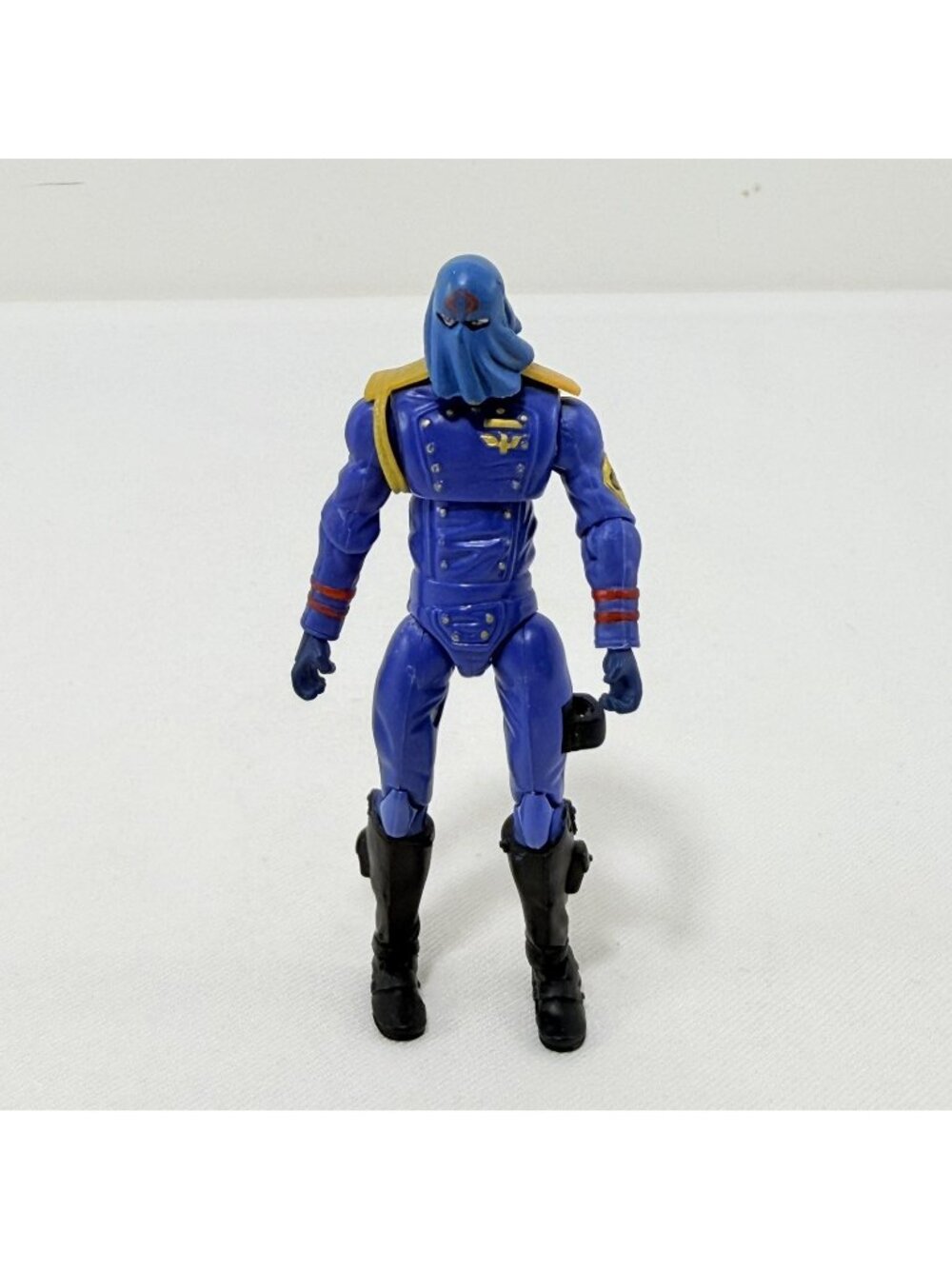 GI Joe Cobra Commander Action Figure Toy Jointed Adjustable Hooded Blue Uniform